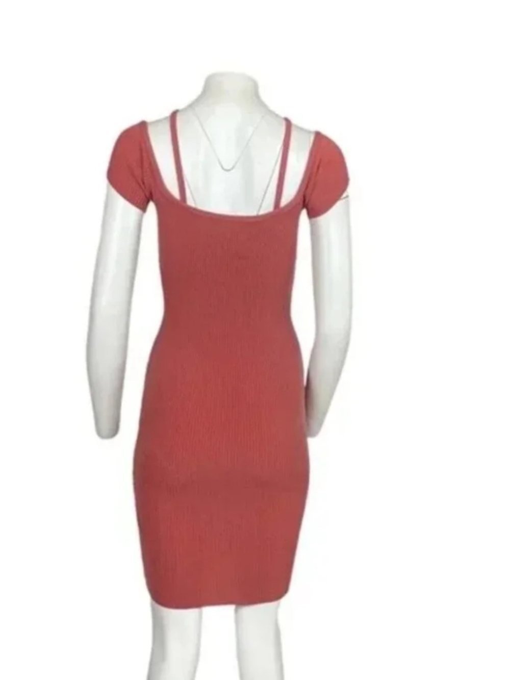 Papaya Mauve Ribbed Zip Front Sweater Dress Small - Picture 4 of 4